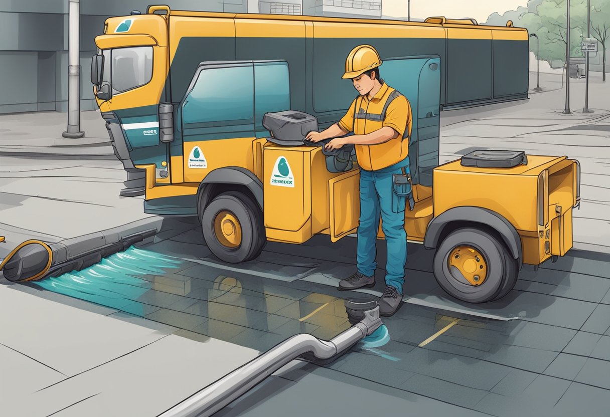 A professional desentupimento service in São Paulo, offering sewer cleaning starting at $79.90 per meter