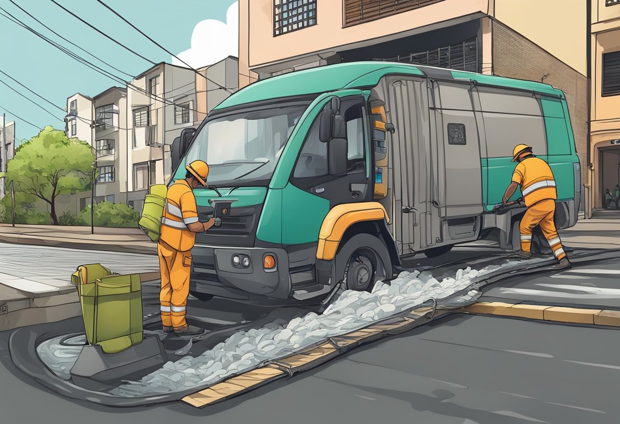 A sewer drain being cleared by a professional service in São Paulo, starting at $79.90 per meter